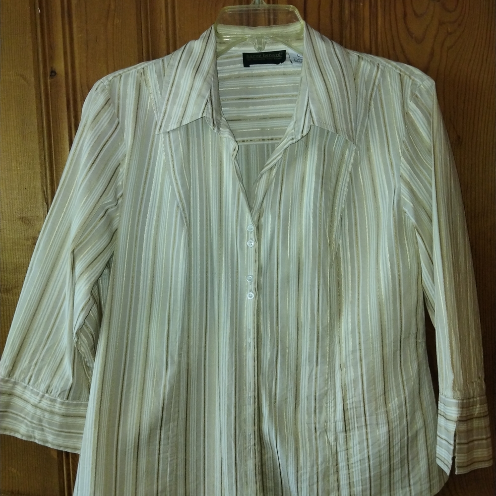 Women's Striped Beige Blouse